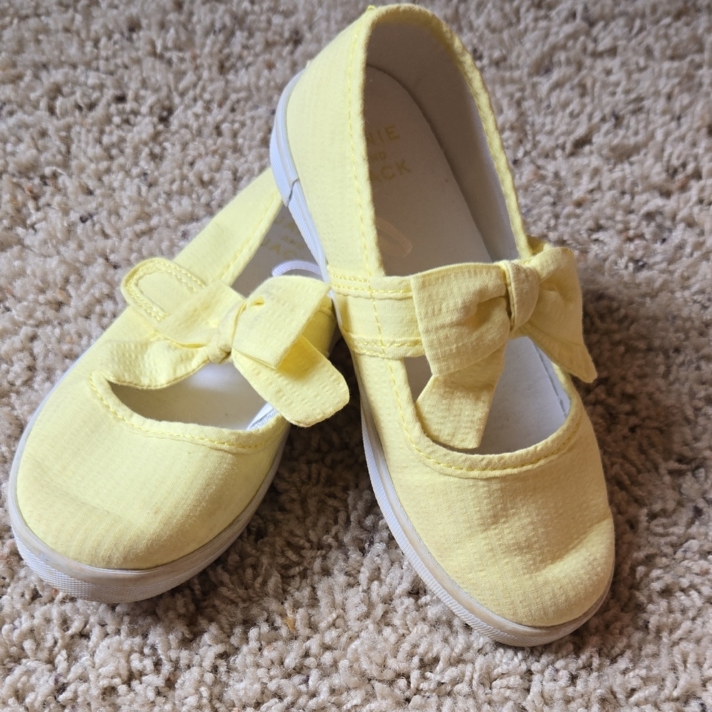 Janie and Jack Yellow Sneakers Soft Fabric Design